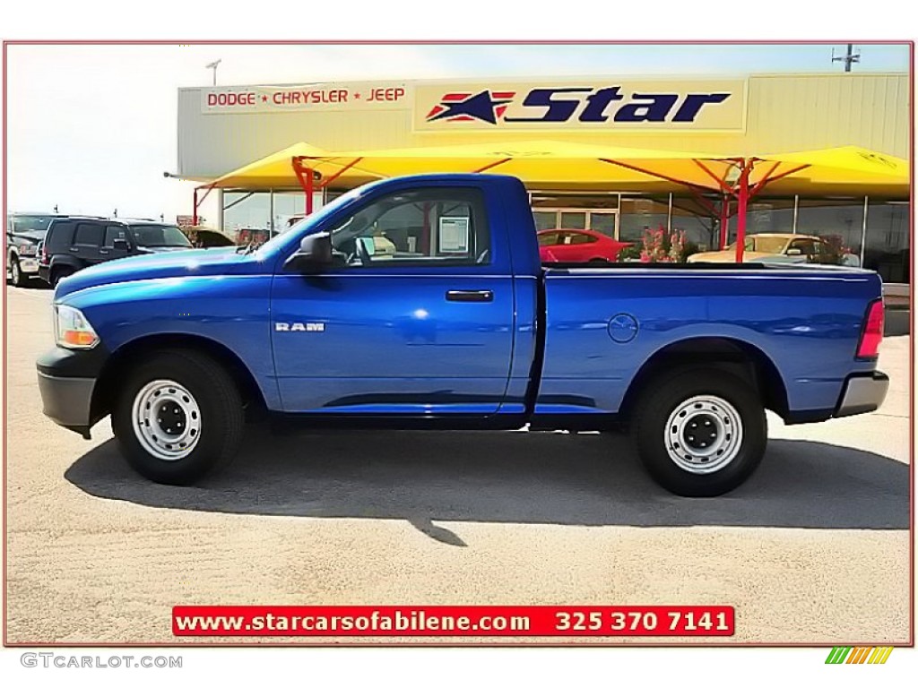 2010 Ram 1500 ST Regular Cab - Deep Water Blue Pearl / Dark Slate/Medium Graystone photo #2