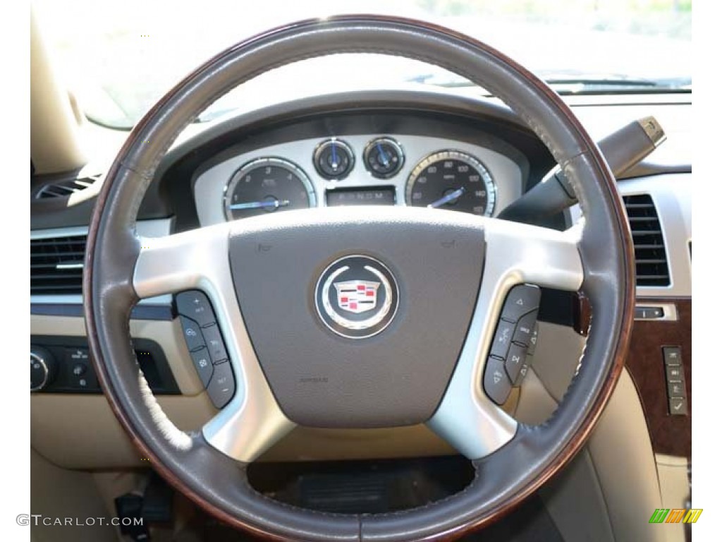 2010 Cadillac Escalade ESV Luxury Cashmere/Cocoa Steering Wheel Photo #69015295