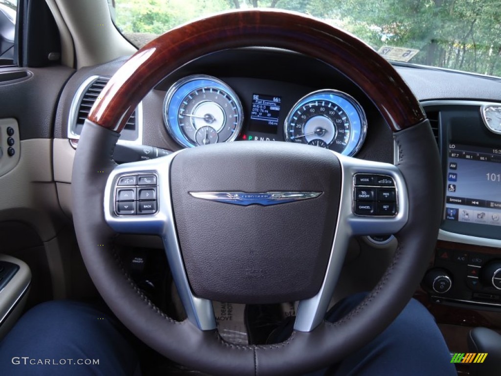 2012 Chrysler 300 C Dark Frost Beige/Light Frost Beige Steering Wheel Photo #69015586