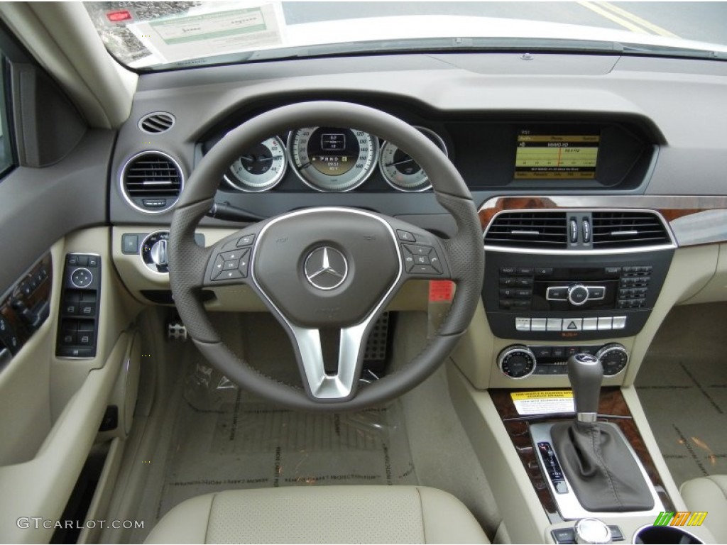 2012 Mercedes-Benz C 250 Sport Almond Beige Dashboard Photo #69018436