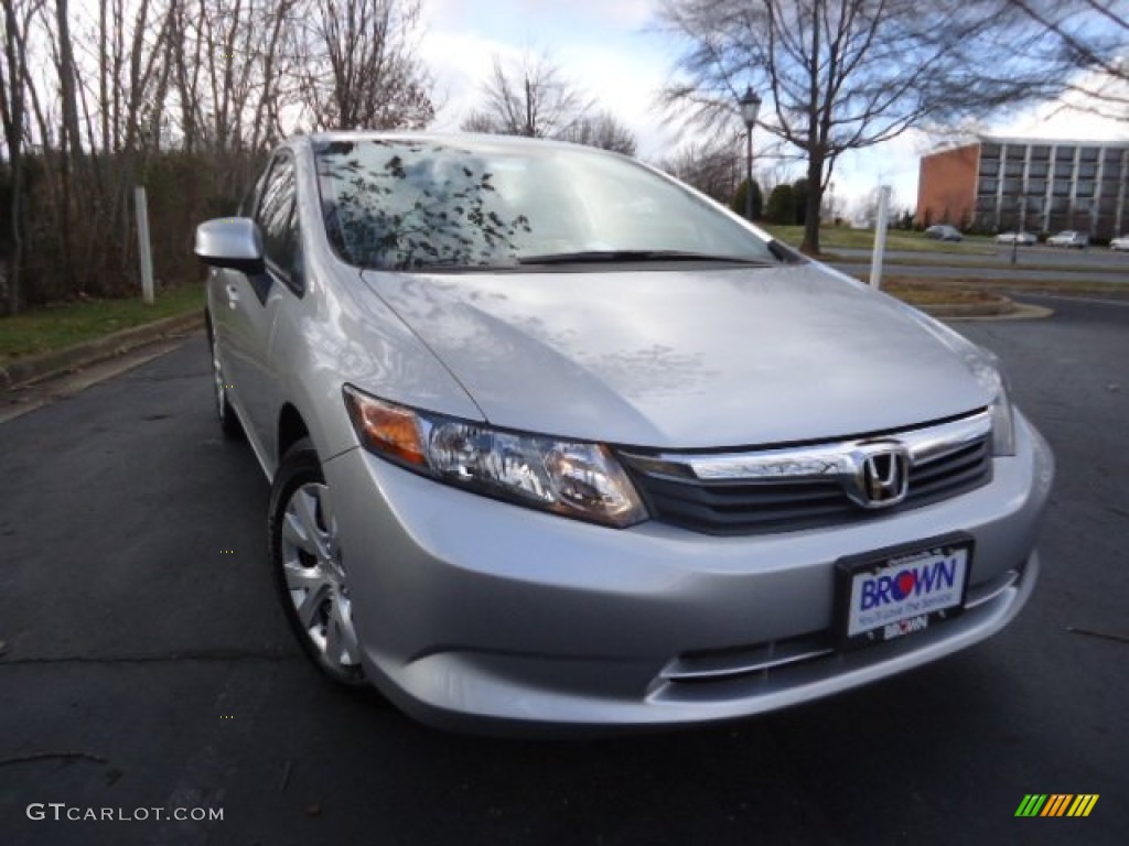 2012 Civic LX Sedan - Dyno Blue Pearl / Gray photo #1