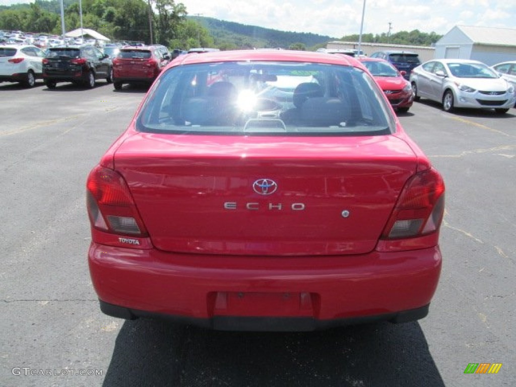 2000 ECHO Sedan - Absolutely Red / Warm Gray photo #8