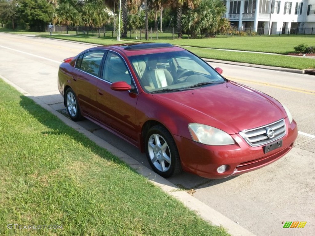 2004 Altima 3.5 SE - Sonoma Sunset Pearl Red / Blond photo #3