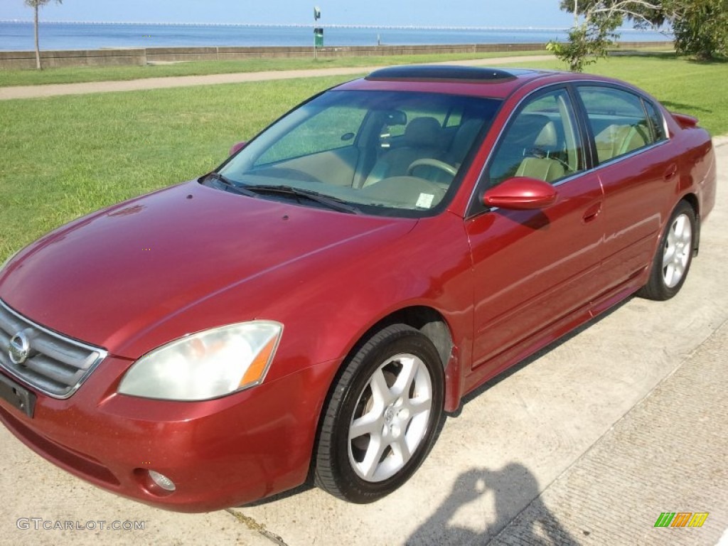 2004 Altima 3.5 SE - Sonoma Sunset Pearl Red / Blond photo #5