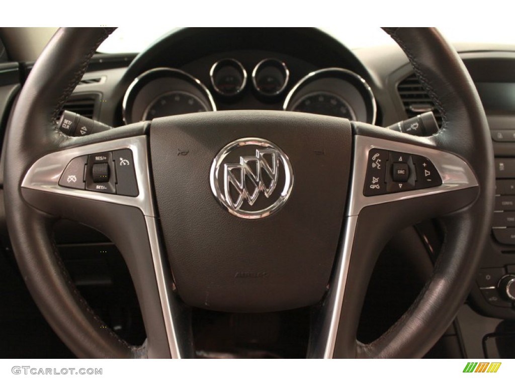 2011 Buick Regal CXL Ebony Steering Wheel Photo #69030077