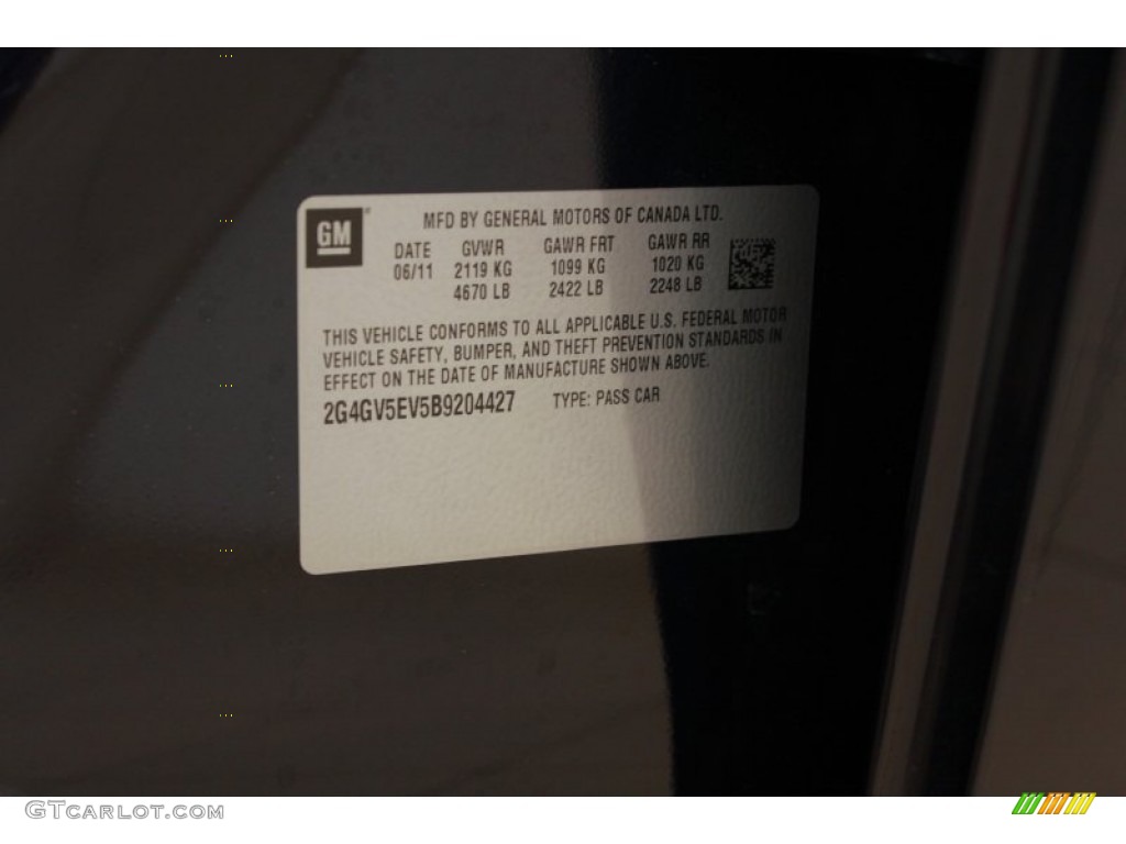 2011 Buick Regal CXL Info Tag Photo #69030195