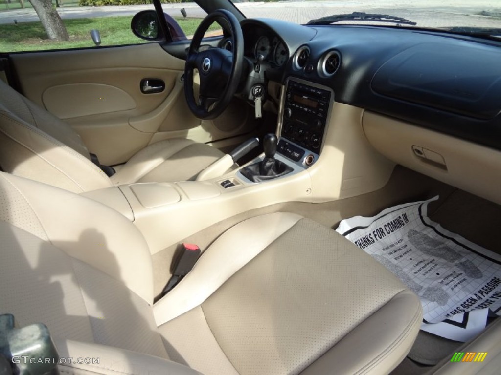 Parchment Interior 2003 Mazda MX-5 Miata LS Roadster Photo #69030254