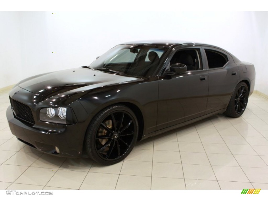 2010 Charger SXT - Brilliant Black Crystal Pearl / Dark Slate Gray photo #3