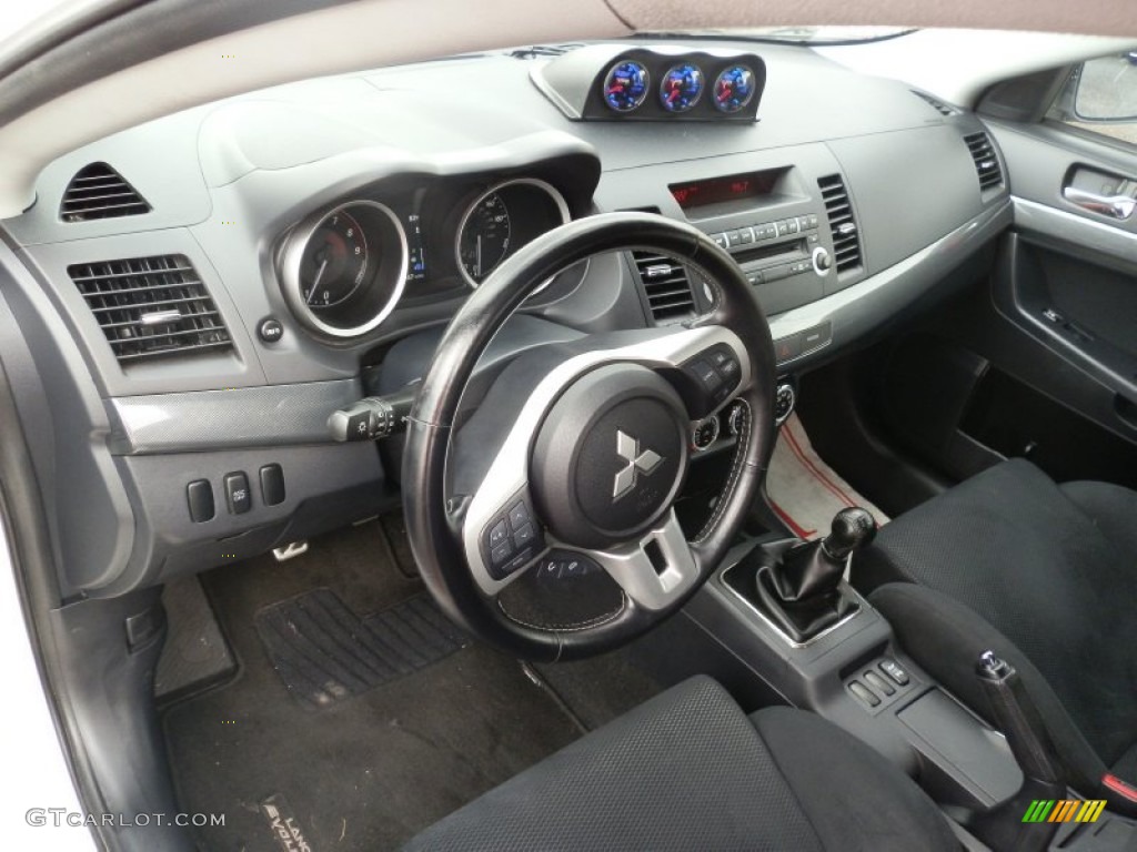 Black Sport Fabric Interior 2010 Mitsubishi Lancer Evolution GSR Photo #69030704