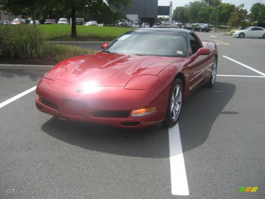 1999 Corvette Coupe - Magnetic Red Metallic / Light Oak photo #2