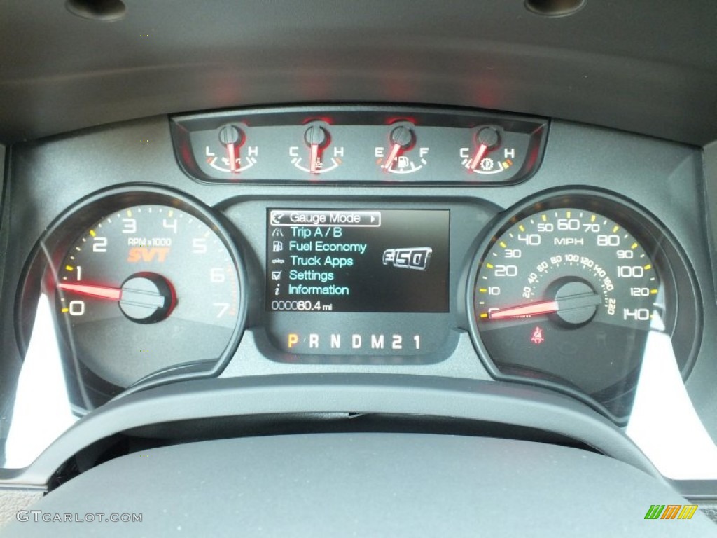 2012 Ford F150 SVT Raptor SuperCrew 4x4 Gauges Photo #69034952