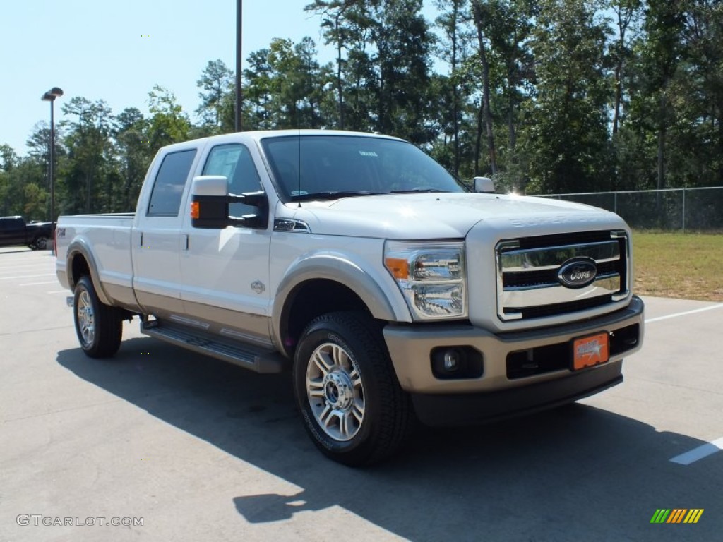 2012 F350 Super Duty King Ranch Crew Cab 4x4 - White Platinum Metallic Tri-Coat / Chaparral Leather photo #1