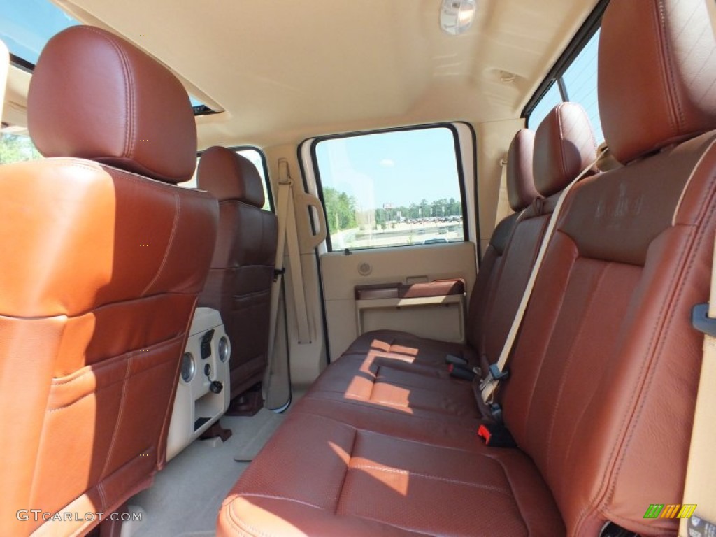 2012 F350 Super Duty King Ranch Crew Cab 4x4 - White Platinum Metallic Tri-Coat / Chaparral Leather photo #4