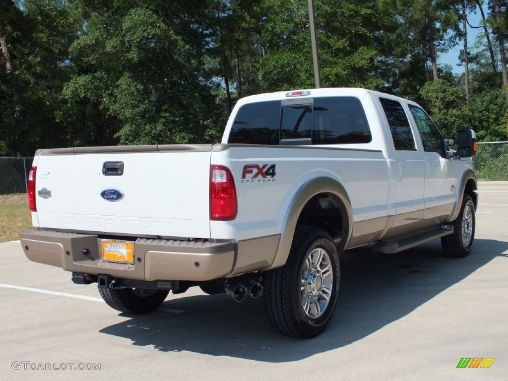 2012 F350 Super Duty King Ranch Crew Cab 4x4 - White Platinum Metallic Tri-Coat / Chaparral Leather photo #5