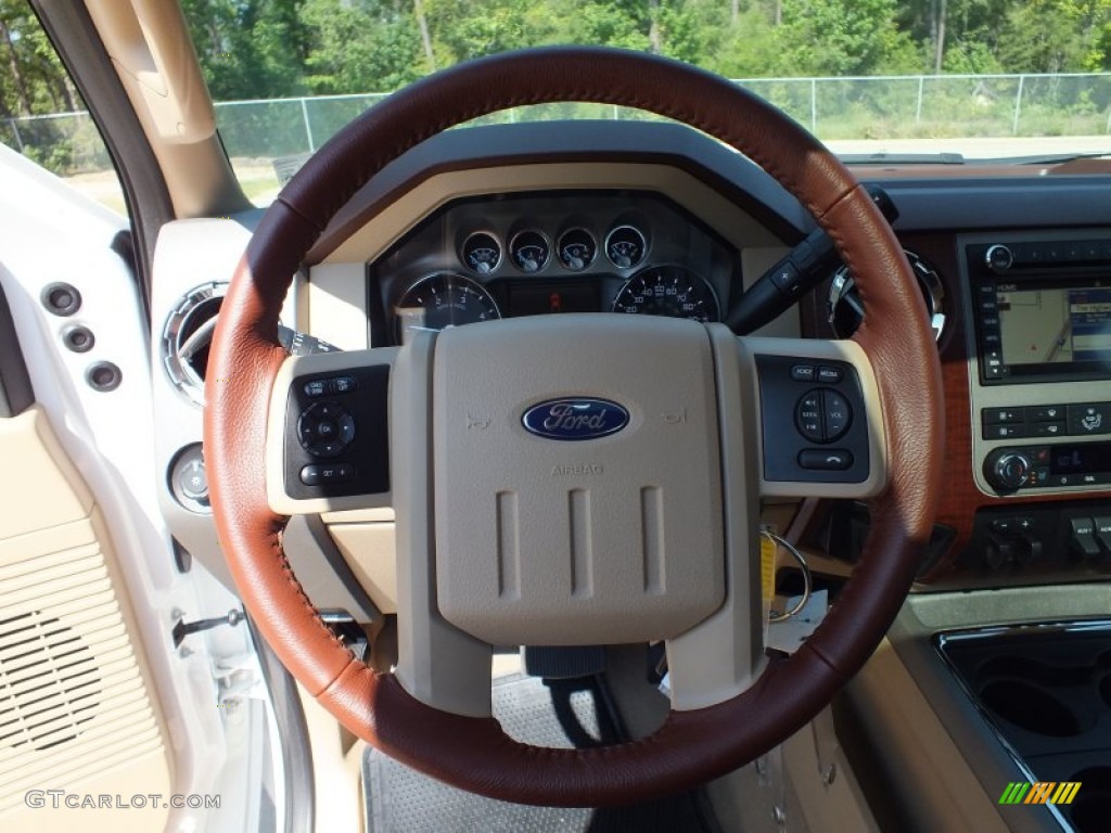 2012 F350 Super Duty King Ranch Crew Cab 4x4 - White Platinum Metallic Tri-Coat / Chaparral Leather photo #14