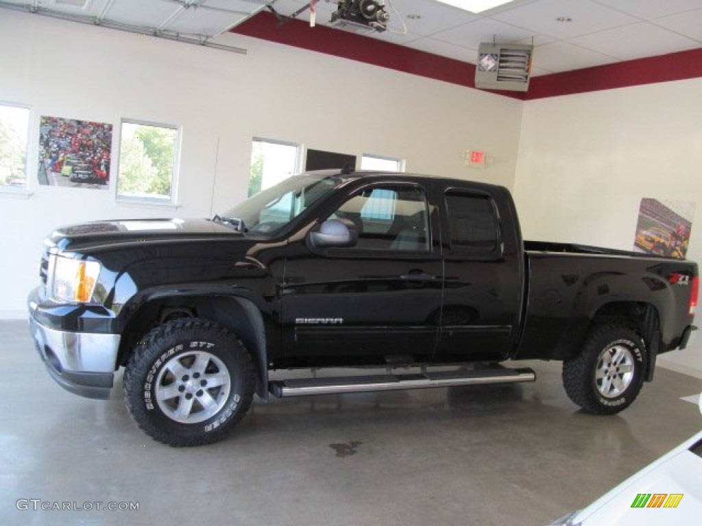 2009 Sierra 1500 SLE Extended Cab 4x4 - Onyx Black / Ebony photo #2