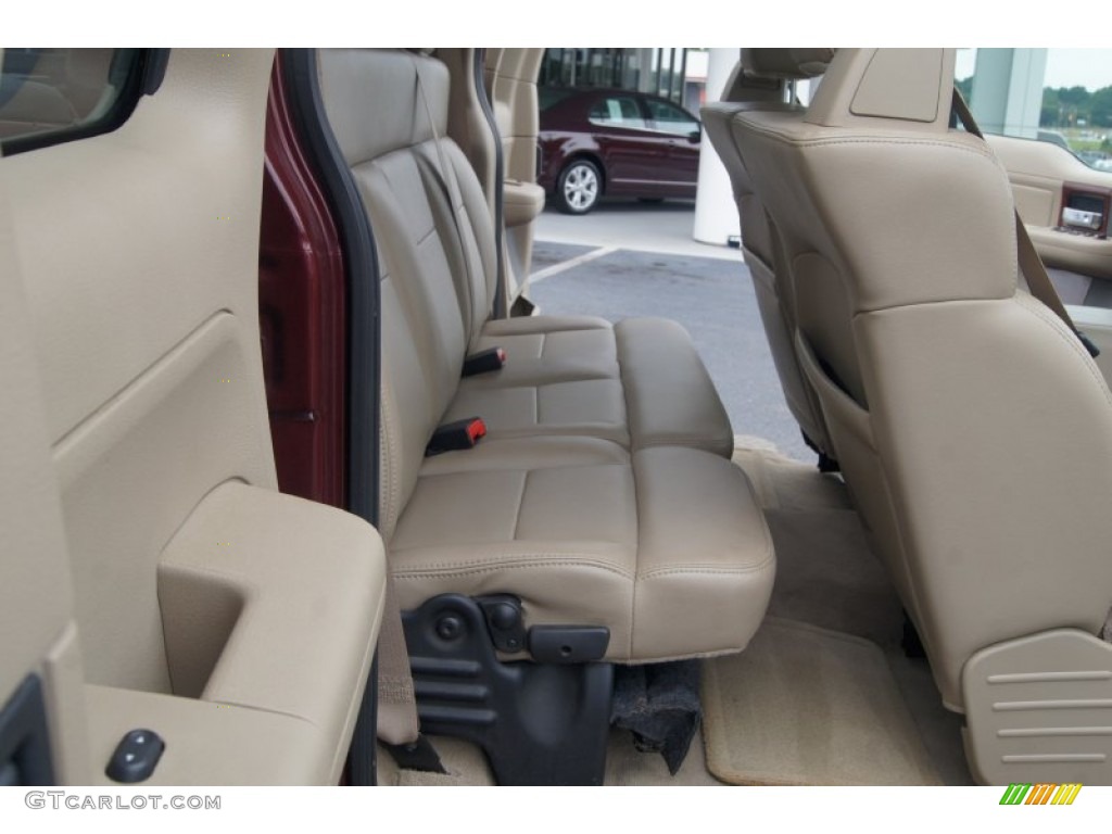 2006 F150 Lariat SuperCab 4x4 - Dark Toreador Red Metallic / Tan photo #11