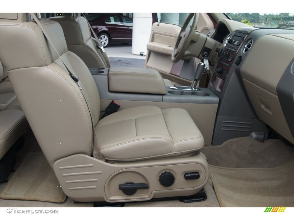 2006 F150 Lariat SuperCab 4x4 - Dark Toreador Red Metallic / Tan photo #12