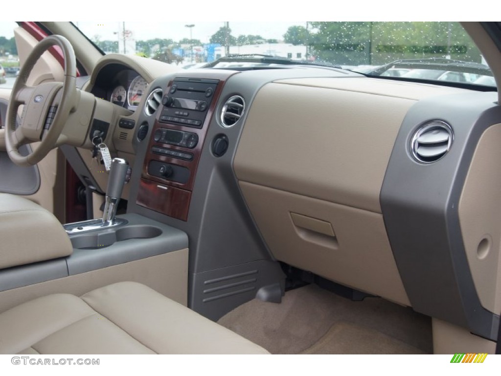2006 F150 Lariat SuperCab 4x4 - Dark Toreador Red Metallic / Tan photo #13