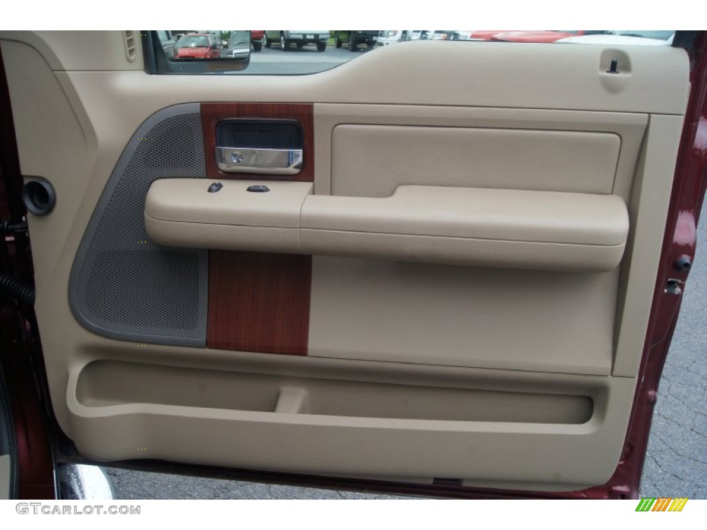 2006 F150 Lariat SuperCab 4x4 - Dark Toreador Red Metallic / Tan photo #14