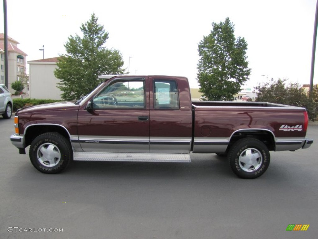 Dark Carmine Red Metallic 1998 Chevrolet C/K K1500 Silverado Extended Cab 4x4 Exterior Photo #69038487