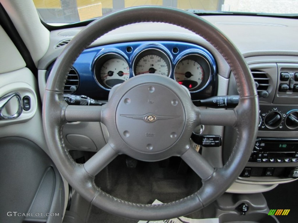 2003 Chrysler PT Cruiser Limited Taupe/Pearl Beige Steering Wheel Photo #69039071