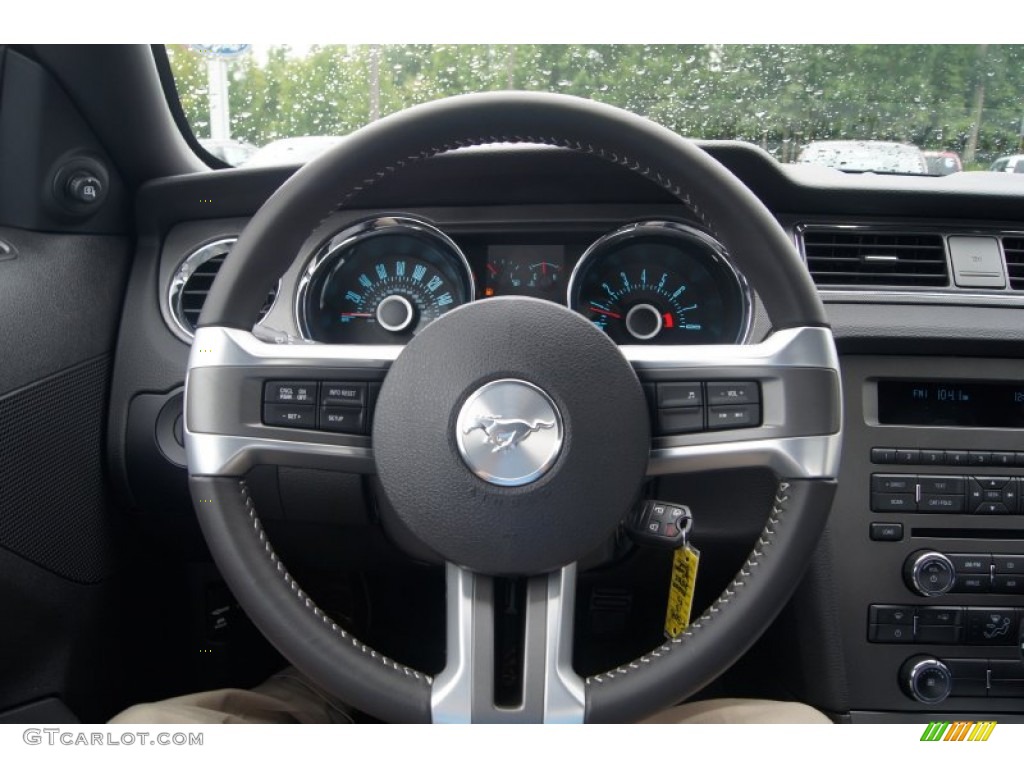 2013 Ford Mustang V6 Coupe Charcoal Black Steering Wheel Photo #69039947