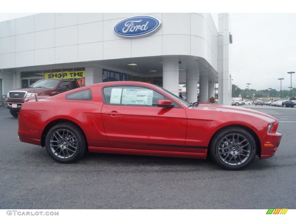 2013 Mustang V6 Premium Coupe - Red Candy Metallic / Charcoal Black photo #2