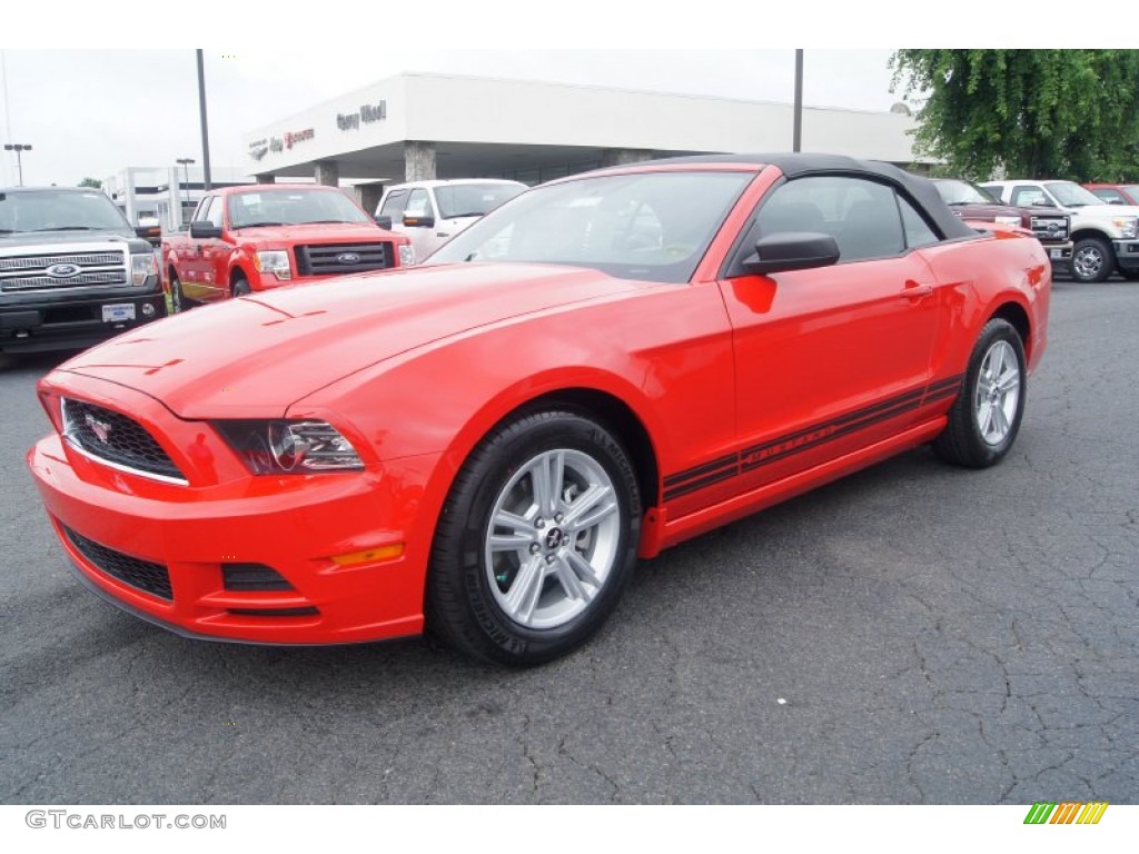 2013 Mustang V6 Convertible - Race Red / Charcoal Black photo #6