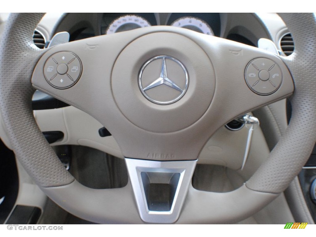 2011 Mercedes-Benz SL 63 AMG Roadster Stone Steering Wheel Photo #69043574