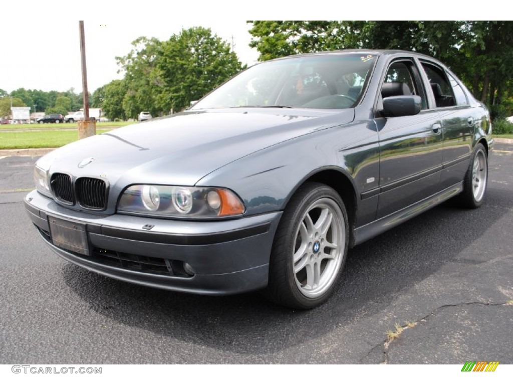 2001 5 Series 525i Sedan - Steel Blue Metallic / Black photo #1