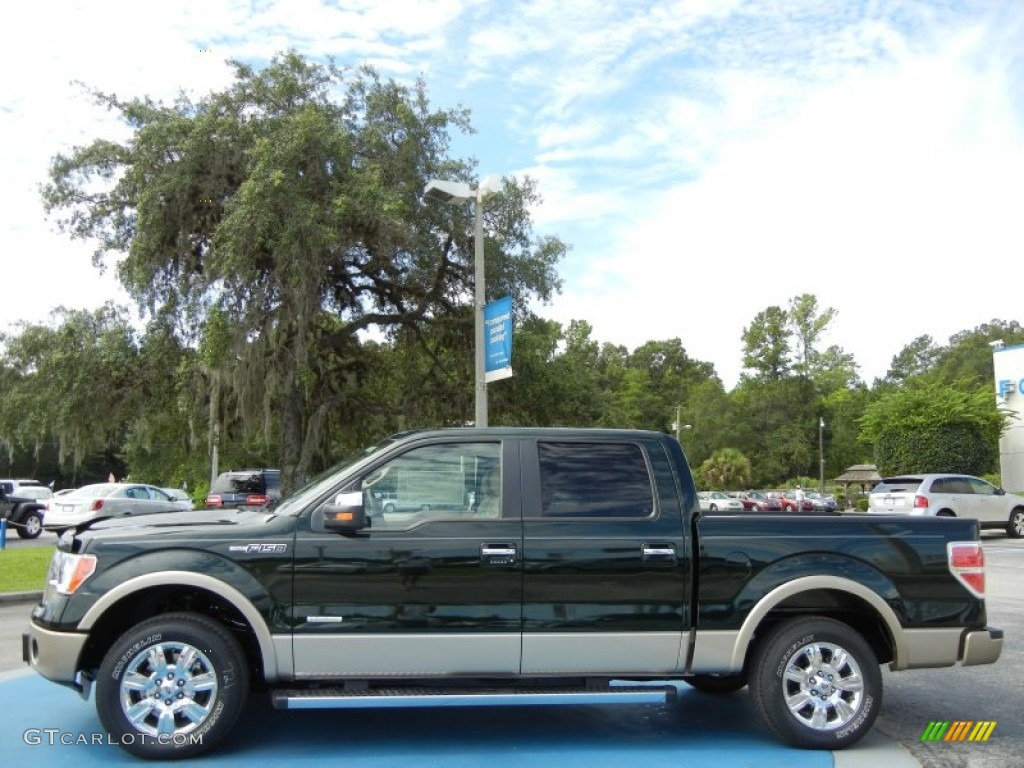 Green Gem Metallic 2012 Ford F150 Lariat SuperCrew Exterior Photo #69045692