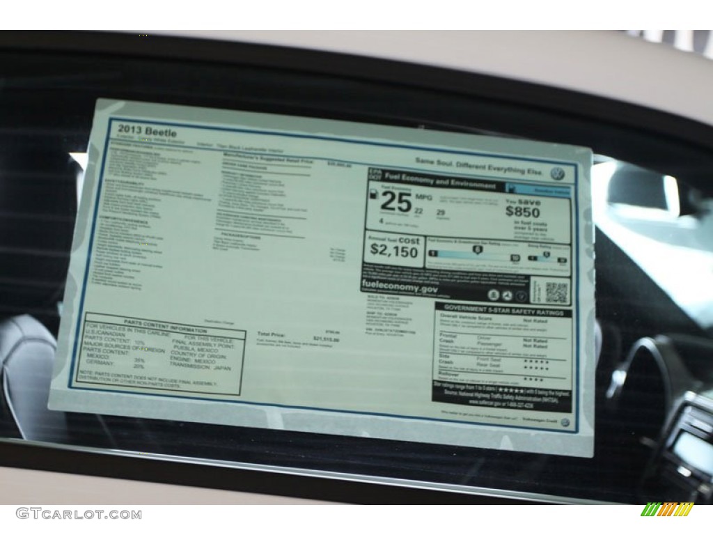 2013 Beetle 2.5L - Candy White / Titan Black photo #25