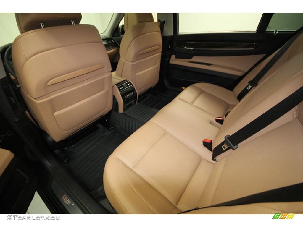 Saddle/Black Nappa Leather Interior 2009 BMW 7 Series 750Li Sedan Photo #69049409