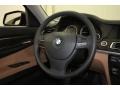 2009 BMW 7 Series Saddle/Black Nappa Leather Interior Steering Wheel Photo