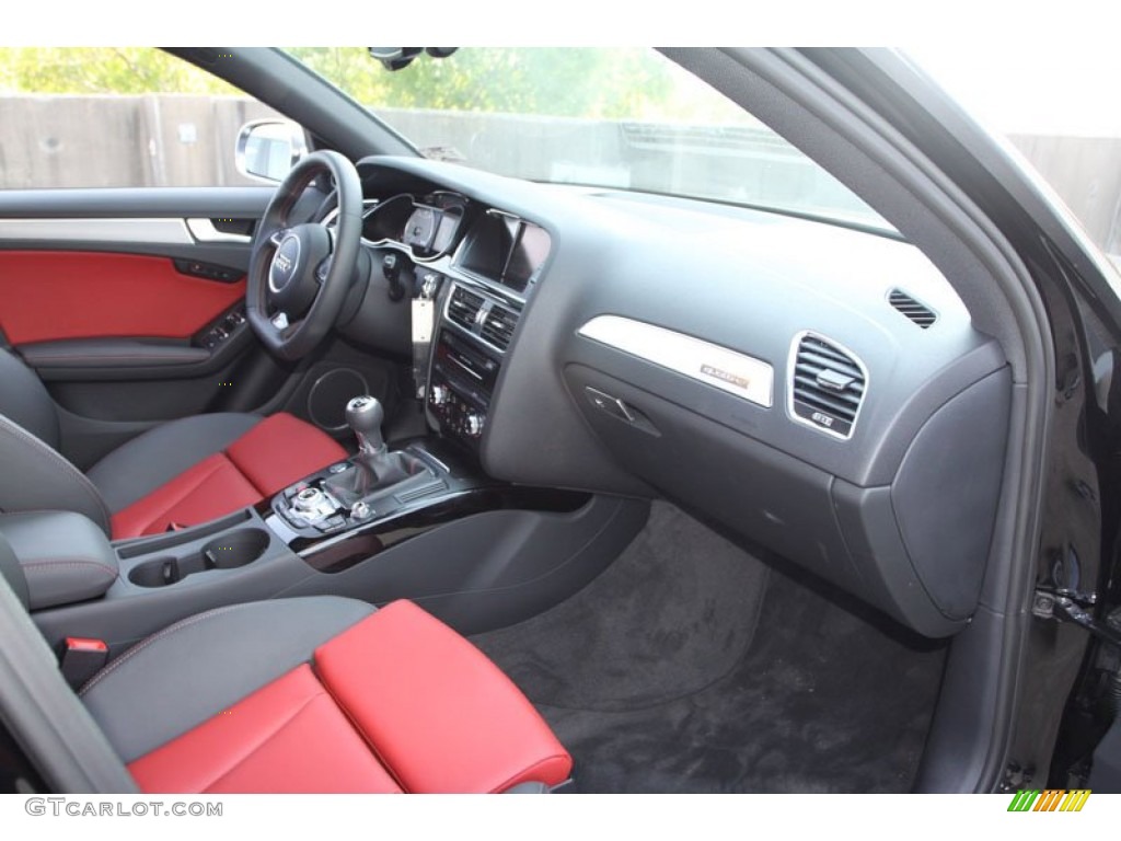 2013 Audi S4 3.0T quattro Sedan Black/Magma Red Dashboard Photo #69050672