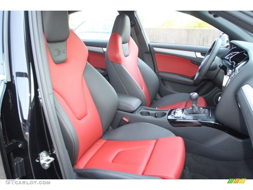 Black/Magma Red Interior 2013 Audi S4 3.0T quattro Sedan Photo #69050681