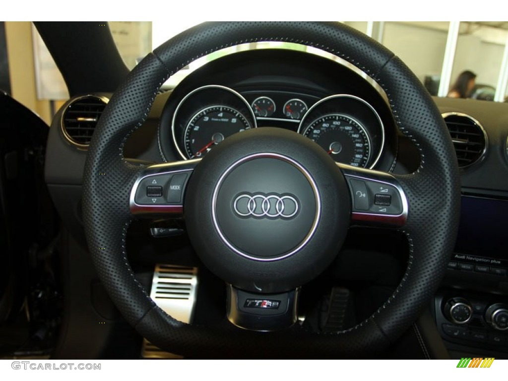 2013 Audi TT RS quattro Coupe Black Steering Wheel Photo #69051338