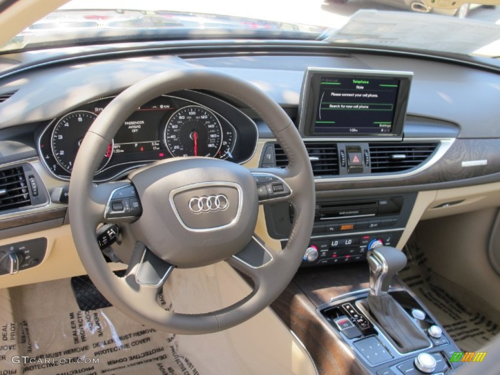 2013 Audi A6 3.0T quattro Sedan Velvet Beige Dashboard Photo #69051686