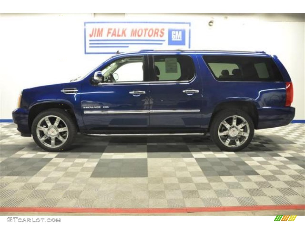 2012 Escalade ESV Luxury AWD - Xenon Blue Metallic / Ebony/Ebony photo #3