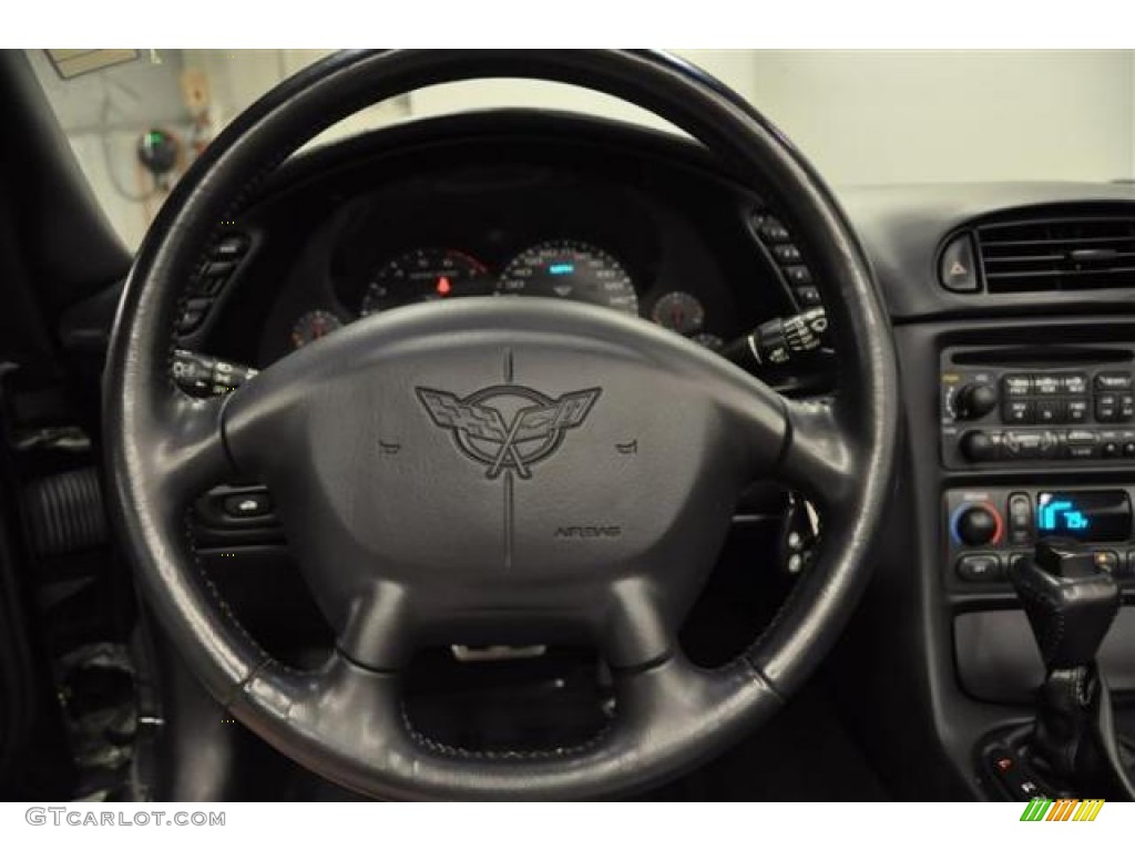 2004 Chevrolet Corvette Convertible Black Steering Wheel Photo #69054423