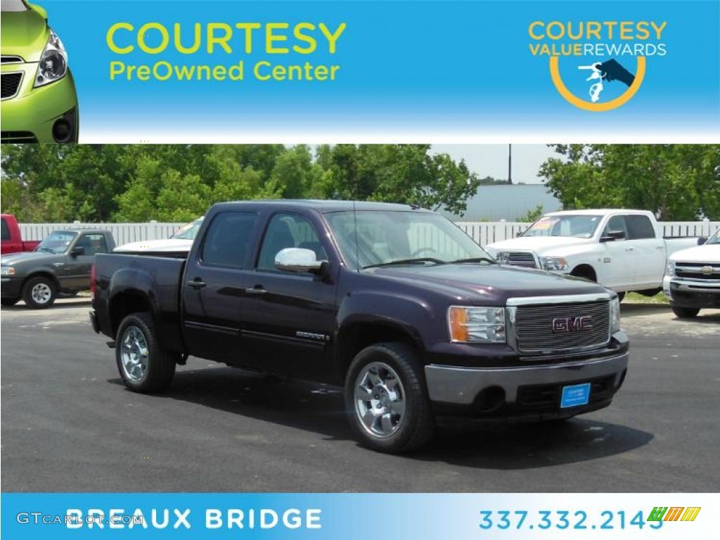 2008 Sierra 1500 SLE Crew Cab - Dark Crimson Metallic / Ebony photo #1