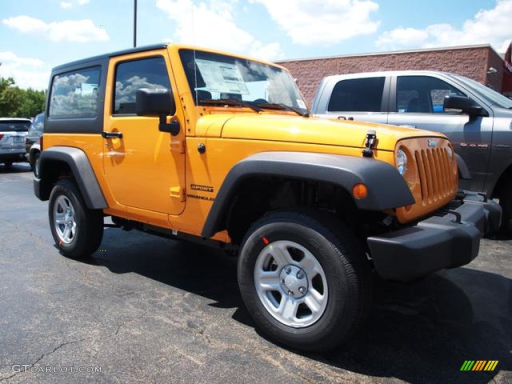 2012 Wrangler Sport 4x4 - Dozer Yellow / Black photo #2