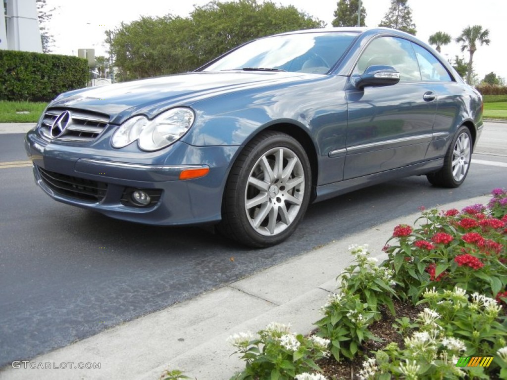 2007 CLK 350 Coupe - Cadet Blue Metallic / Stone photo #2