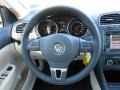 Cornsilk Beige 2013 Volkswagen Jetta TDI SportWagen Steering Wheel