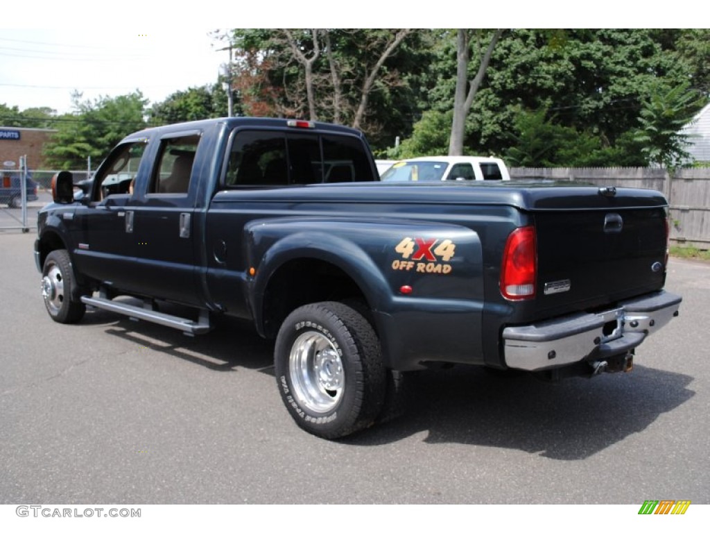 2005 F350 Super Duty XLT Crew Cab 4x4 Dually - Dark Green Satin Metallic / Tan photo #4