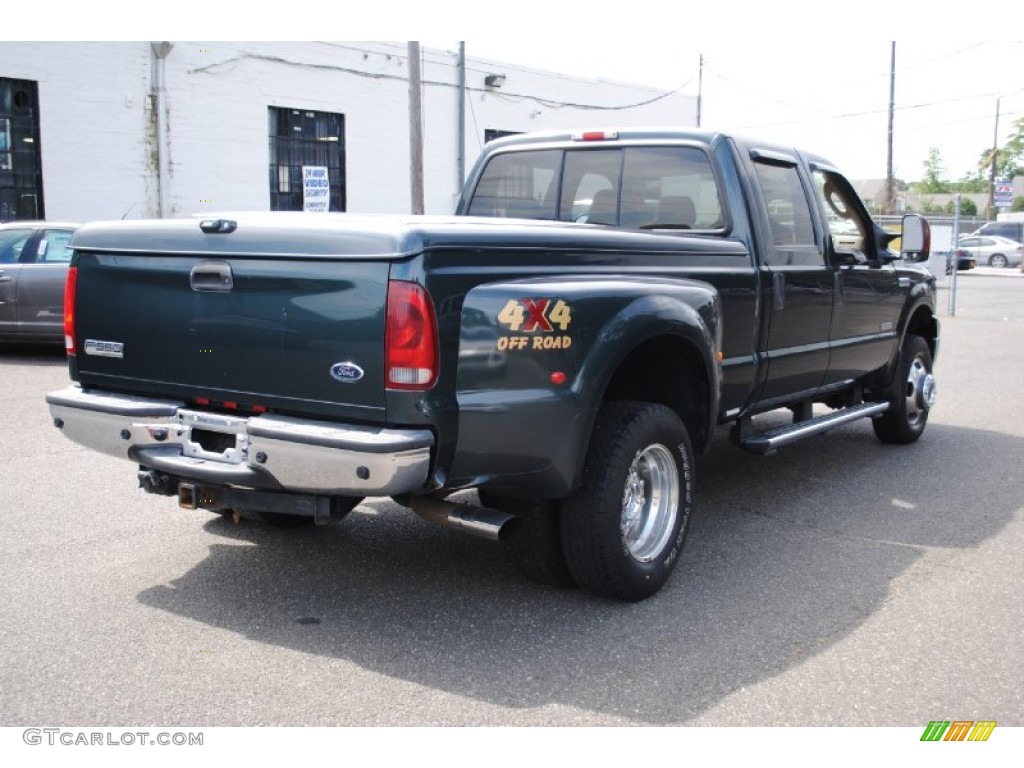 2005 F350 Super Duty XLT Crew Cab 4x4 Dually - Dark Green Satin Metallic / Tan photo #6