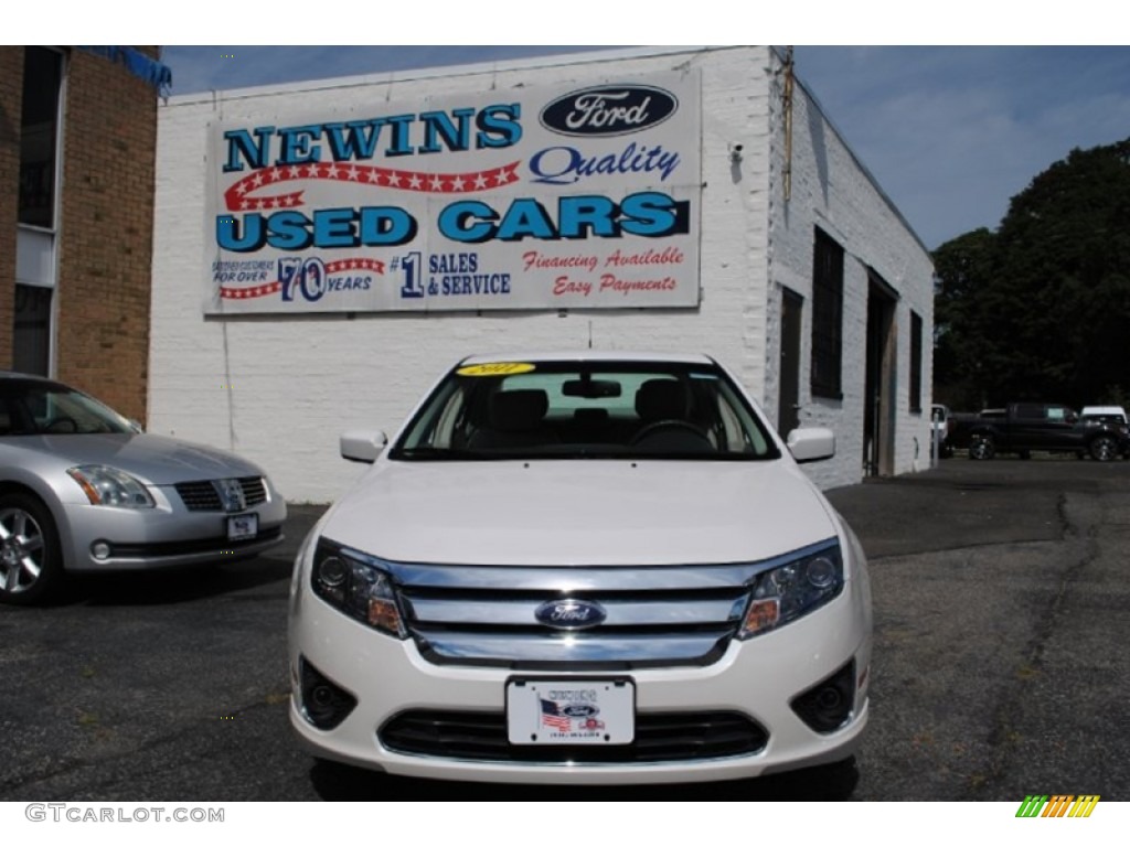 2011 Fusion SEL V6 - White Platinum Tri-Coat / Medium Light Stone photo #2