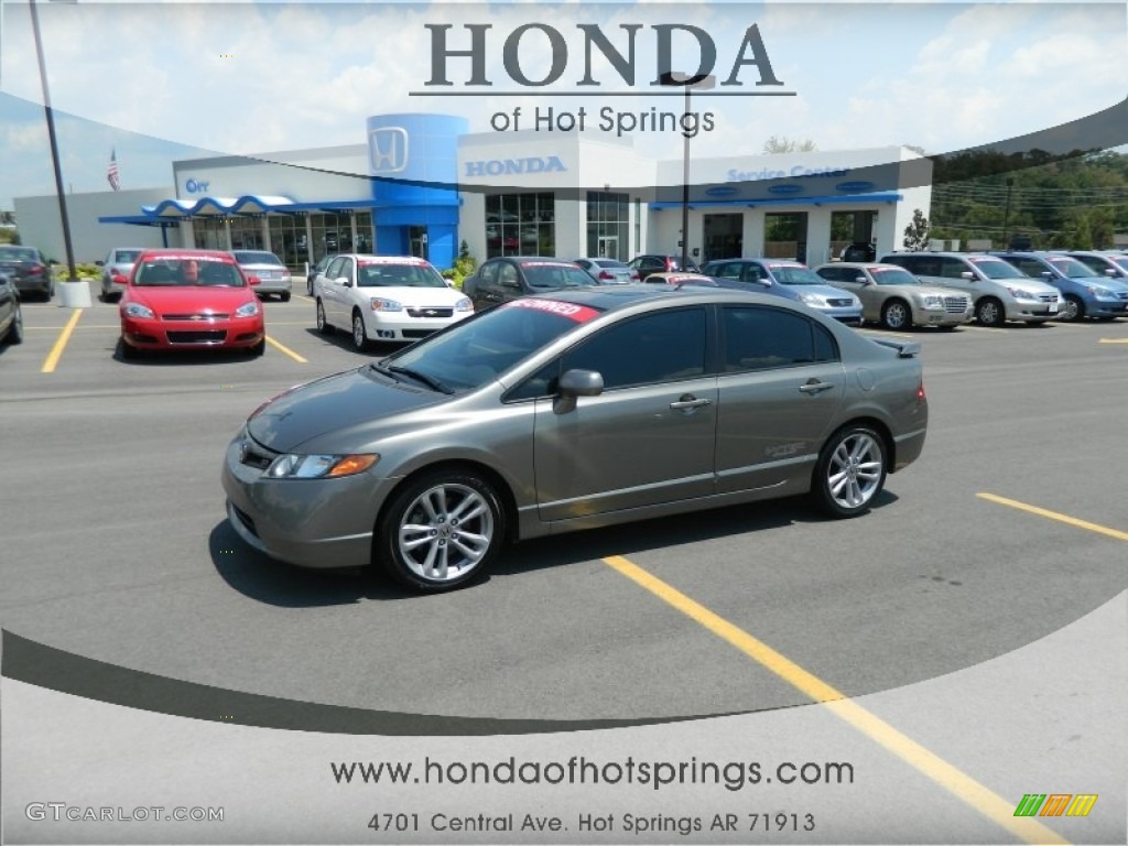 2007 Civic Si Sedan - Galaxy Gray Metallic / Black photo #1