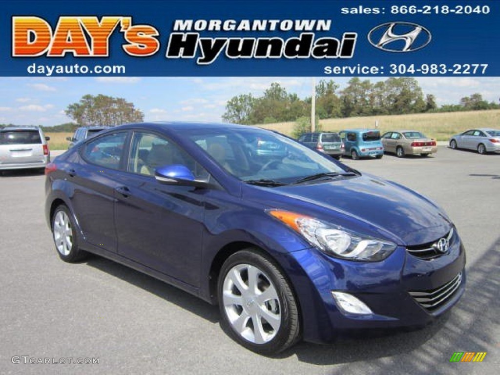 2013 Elantra Limited - Indigo Night / Beige photo #1